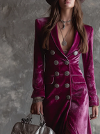 Danuta | Welurowa Sukienka Blazer Maxi