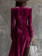 Danuta | Welurowa Sukienka Blazer Maxi
