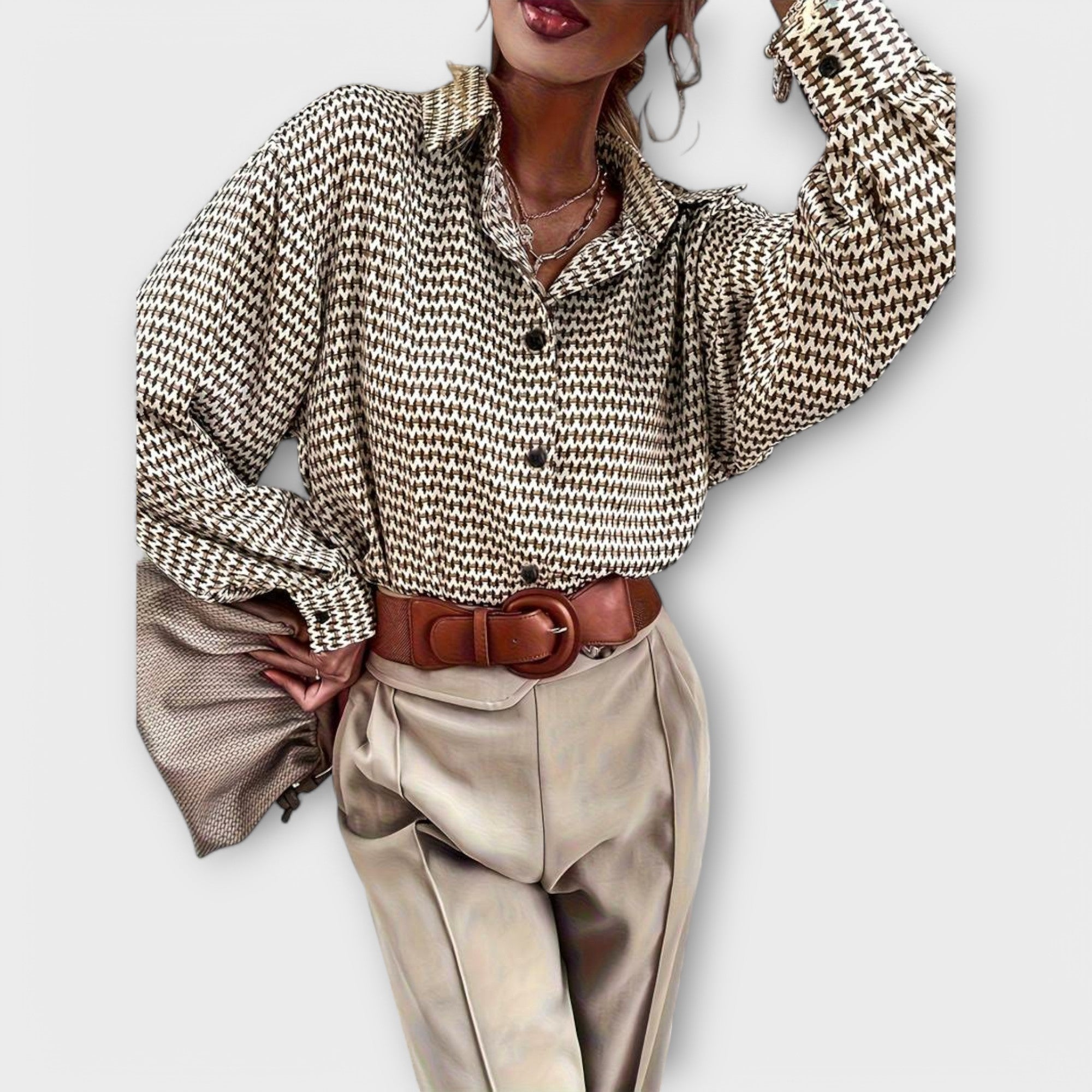 Ashley | Vintage bluzka z długim rękawem