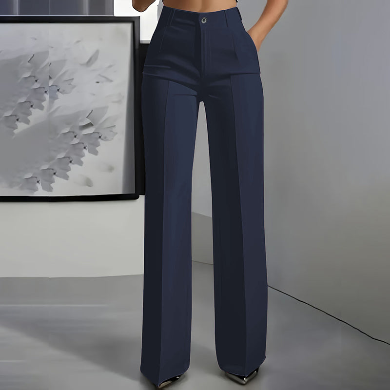 Margo Eleganckie damskie spodnie garniturowe z wysokim stanem